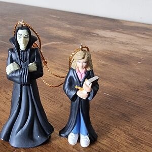 Harry Potter 2001 Hanging Ornaments  MiniFigures Severus Snape Hermione Granger